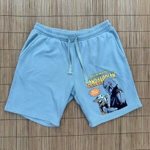 Star Wars Mandalorian Shorts Men‎ Small 34/36 Baby Yoda Grogu Sweatpants Fleece